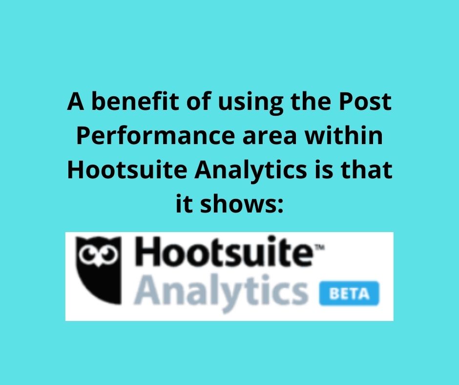 A benefit of using the Post Performance area within Hootsuite Analytics is that it shows: